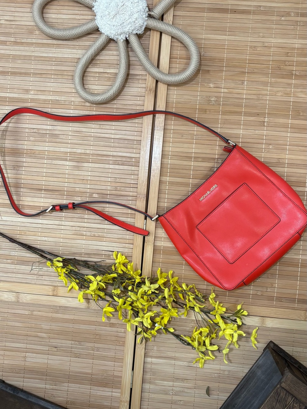 Michael Kors Red Crossbody Bag – Adjustable Strap